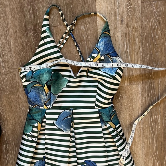 a'gaci Kids Dress with Blue Floral and Stripes - Picture 4 of 5